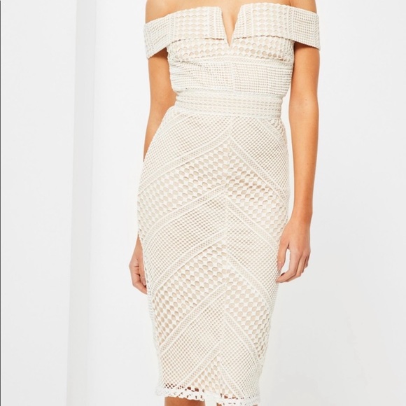 Missguided V Bardot Midi Dress NWT - Picture 1 of 6